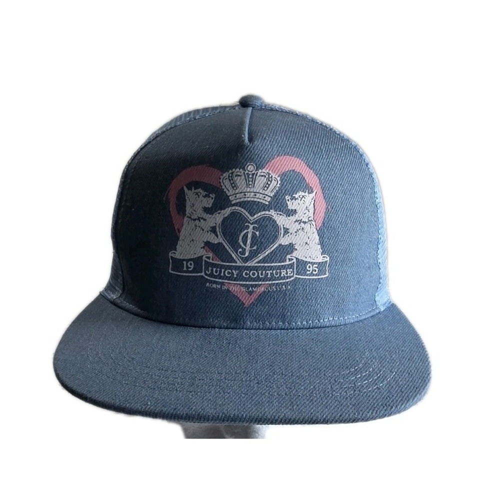 Juicy Couture Tucker Mesh Hat Rhinestone Heart‎ Juicy Logo Adjustable New